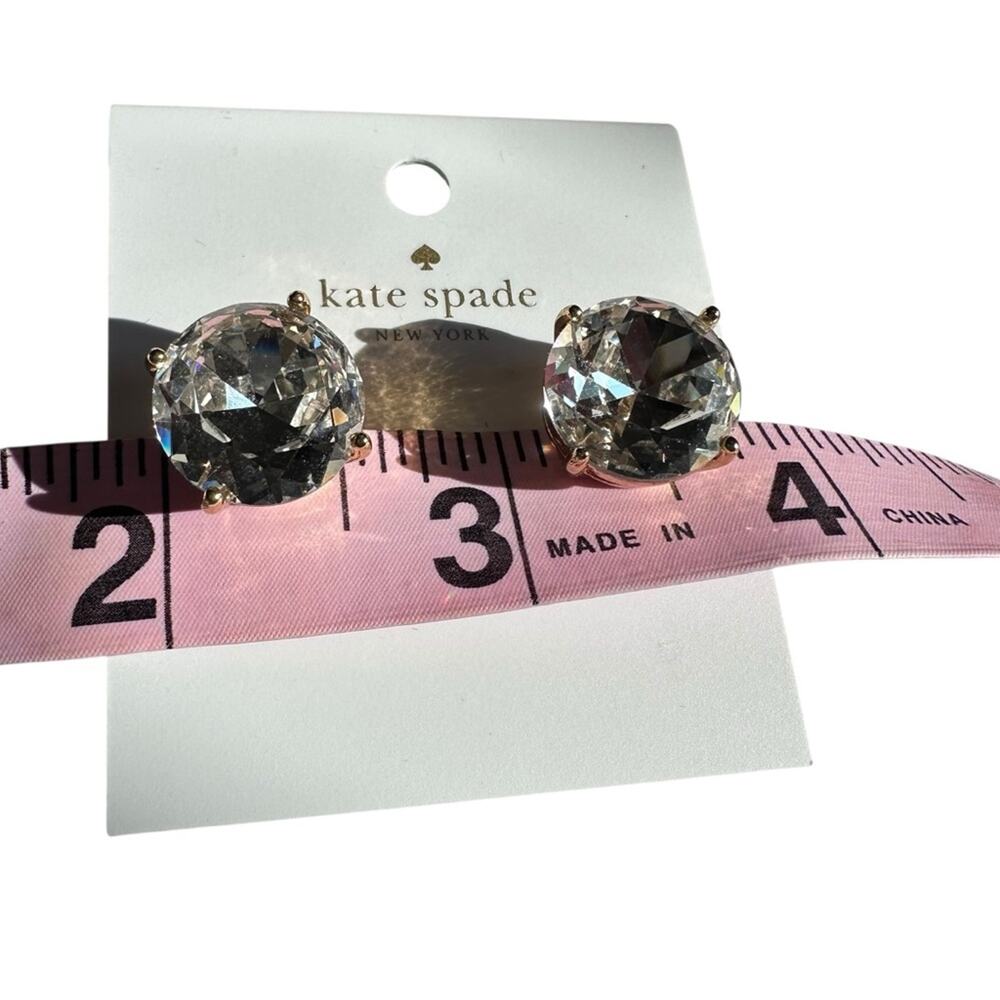 Kate Spade - Gumdrop studs, Clear and Gold Oversized Earrings, NWT - Picture 5 of 5